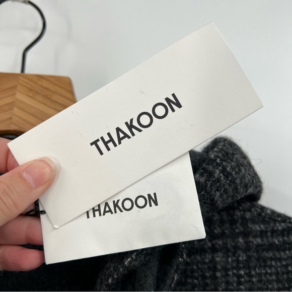 THAKOON Addition NEW Wool Blend Gray Melange Hooded Blazer Coat Jacket Size L - Picture 9 of 16